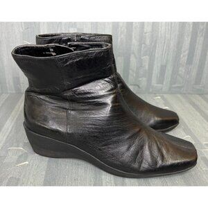 Bandolino BDQUINTAS Wedge Ankle Boots Black Women's Size 9.5M   Square Toe